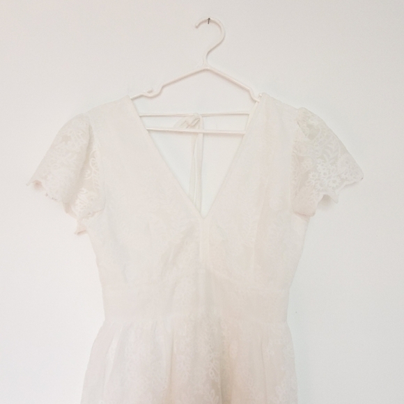 Rebellion White Lace Open Back V Neck Dress - Picture 11 of 11
